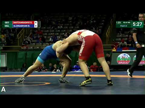 Final 5-6 FS - 97 kg: G. MATCHARASHVI (GEO) v. B. ULZIISAIKHAN (MGL)