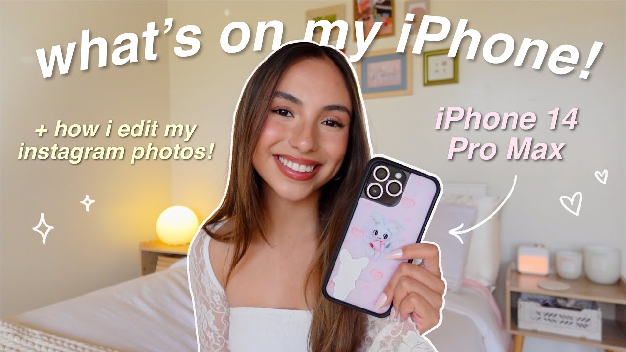 WHAT'S ON MY IPHONE 14 PRO MAX! 🎧 + HOW I EDIT MY INSTAGRAM PHOTOS!