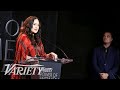 Lily Gladstone Chokes Up Accepting an Award from Leonardo DiCaprio at Variety's Power of Women