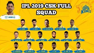 IPL 2019 : CSK Full Squad Announced || CSK New Squad 2019 || IPL Auction 2019 ||