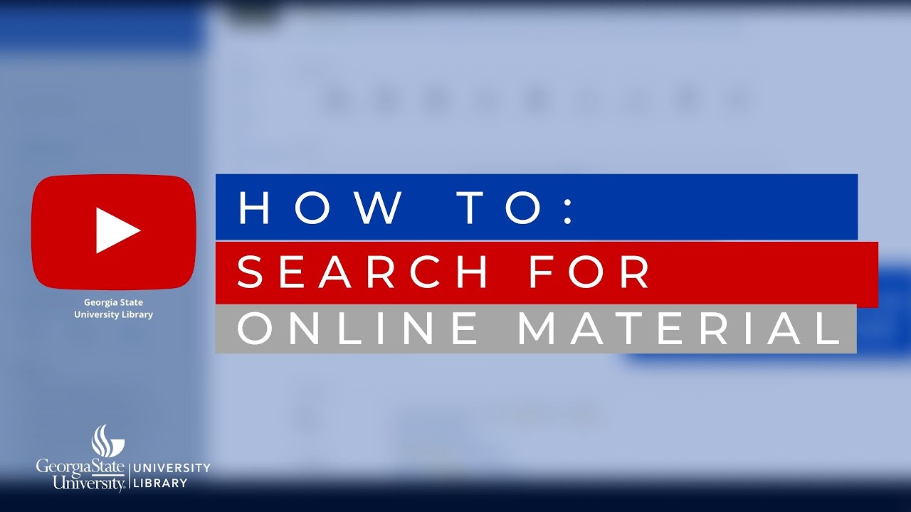 Searching the library catalog for online materials