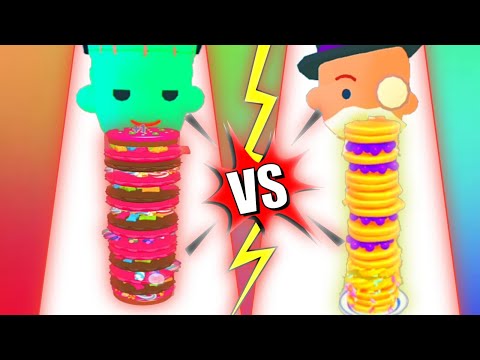 Pancake Run vs Pancake Rush  Walkthrough All level gameplay Max ios Android APK UPDATES SK Gaming