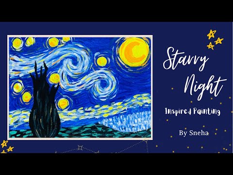 Van Gogh’s  “Starry Night “  inspired art | Acrylic Painting | DIY