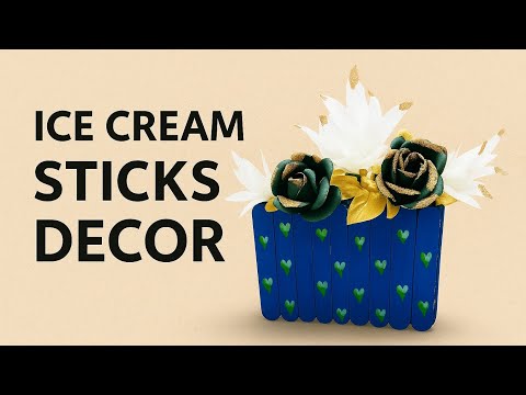 Ice cream stick decor idea✨| diy popsicle sticks craft @TheArtfulFairies1547