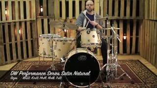 Video thumbnail for DW Drums Performance Maple Satin Natural 5 Piece by The Drum Shop - Portland, Maine