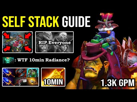 How to Self Stack Creep Like a 9K MMR Alchemist with Amazing 10 Minutes Radiance Dota 2
