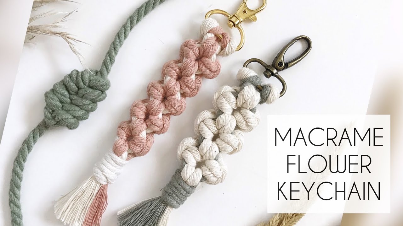 DIY: MACRAME FLOWER KEYCHAIN | MACRAME KEYCHAIN TUTORIAL | MACRAME FOR BEGINNERS (step by step)