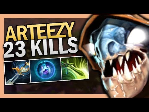 Dota 2 Safelane Slark with 23 Kills by EG.Arteezy TI9