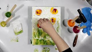 (895) Amazing *Swipe and Dip* Flower Acrylic Pour Technique, How to DIY Flower Art