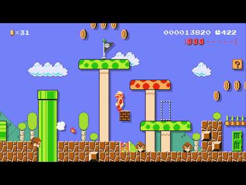 SMB-Adventure 1: Overworld by YoshiMario - SUPER MARIO MAKER - NO COMMENTARY 1ax