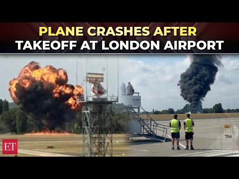 Plane crashes seconds after takeoff at London Southend airport, erupts in fireball