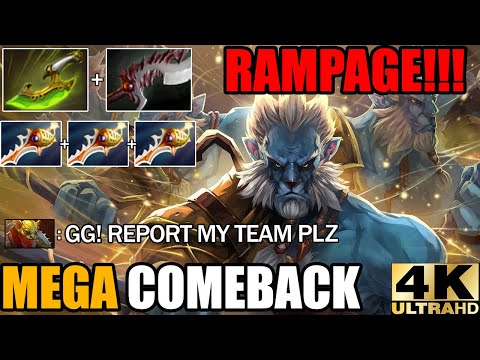 Cancer Is Back! 3X Divine Rapier Phantom Lancer Rampage!!! Epic Mega Creeps Comeback Dota 2