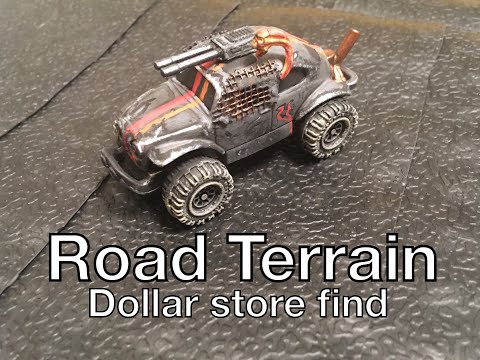 Miniature Terrain Basics - Cheap Gaslands Dollar store Roads