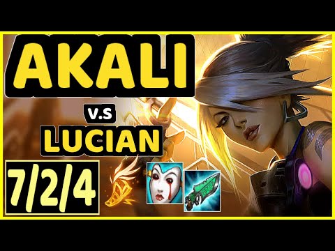 ABLAZEOLIVE (AKALI) vs LUCIAN - 7/2/4 KDA MID GAMEPLAY - NA Ranked GRANDMASTER
