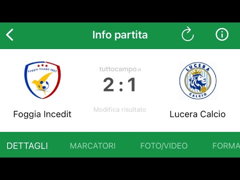 JUNIORES LUCERA: FOGGIA INCEDIT LUCERA 2-1 - SCONFITTA CHE FA MALISSIMO