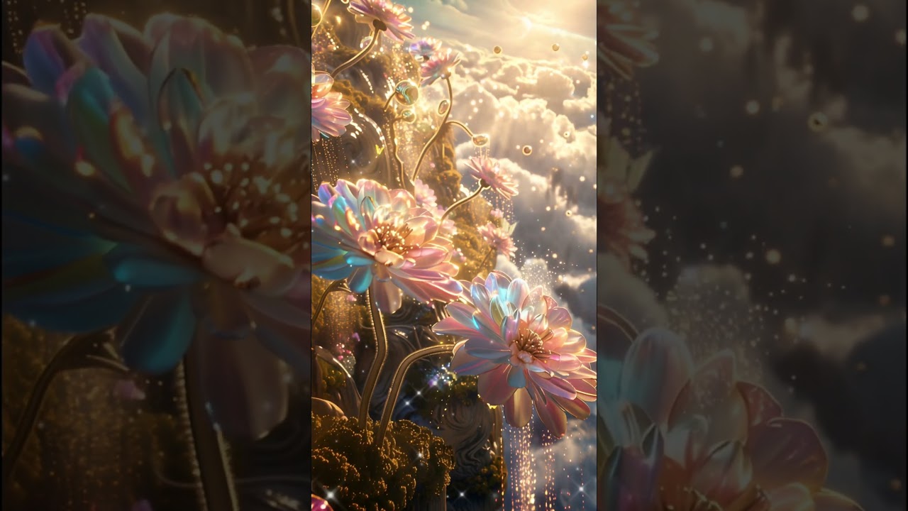 光の花が咲く空の庭園【癒しのヒーリング映像】 #癒し #リラックス #光の花