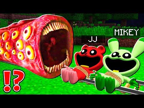 JJ and MIKEY Save from Train Eater - Minecraft Madness