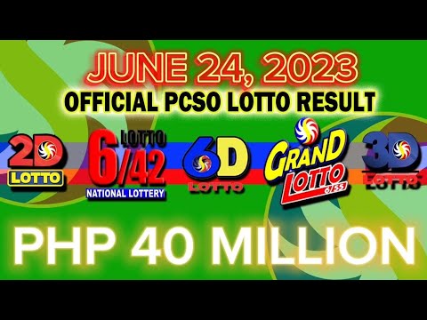 PCSO LOTTO RESULT TODAY JUNE 24, 2023 #pcsolottodraw #lottoresulttoday #livedraw