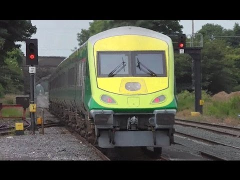 IE 201 Class Locomotive + Mark 4 Intercity Train - Kildare Station, Ireland