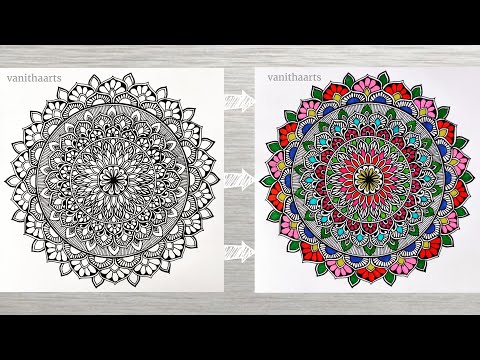 Colorful Mandala Art Using Spirograph Technique Step by Step Tutorial vanithaarts geometricalart