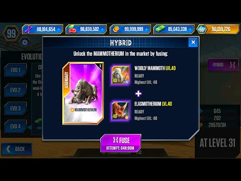 UNLOCK ELASMOTHERIUM VS MAMMOTHERIUM VS WOOLLY MAMMOTH MAX LEVEL 40 | JURASSIC WORLD THE GAME