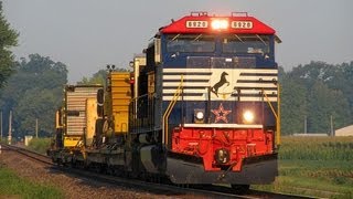 preview picture of video 'Honoring Our Veterans NS # 6920 leads NS 055 Caterpillar train w/ Awesome RS5T horn!!! (09-05-2013)'