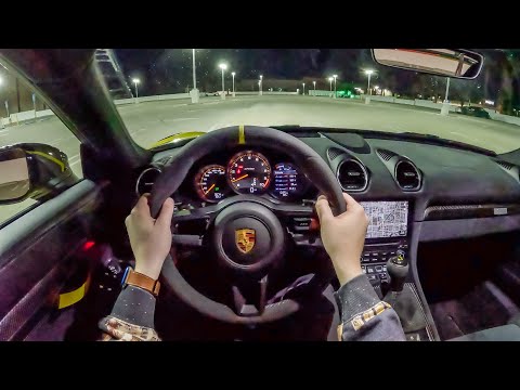 2023 Porsche 718 Cayman GT4 RS - POV Night Drive (Binaural Audio)
