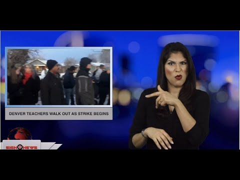 Denver teachers walkout as strike begins (ASL - 2.11.19)