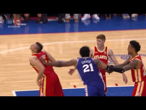 Joel Embiid and Danilo Gallinari get into a small scuffle 👀 76ers vs Hawks Game 2