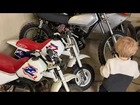 2 years old and already wanting Dads bikes, Rickman Metisse and ATK250