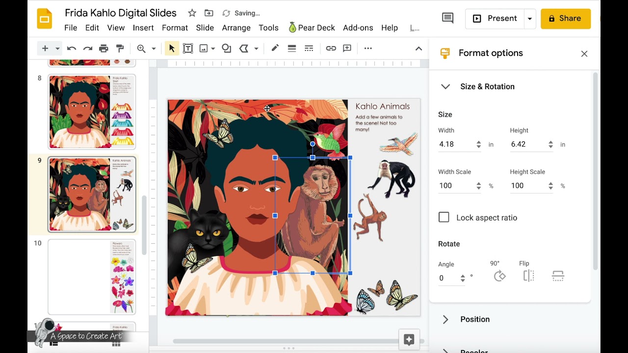 Frida Kahlo Digital Art Interactive Google Slides