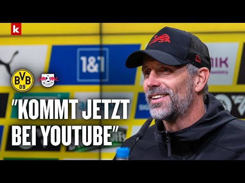 Video Thumbnail: "Kommt jetzt irgendwo bei YouTube": Rose scherzt wegen Taktikanalyse | BVB - RB Leipzig 2:1
