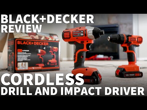 Black and Decker Cordless Drill and Impact Driver Combo Kit - B&D Cordless Drill 20 Volt Lithium-ion