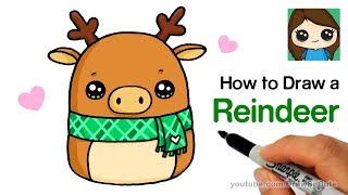 How to Draw a Reindeer Easy Squishmallows