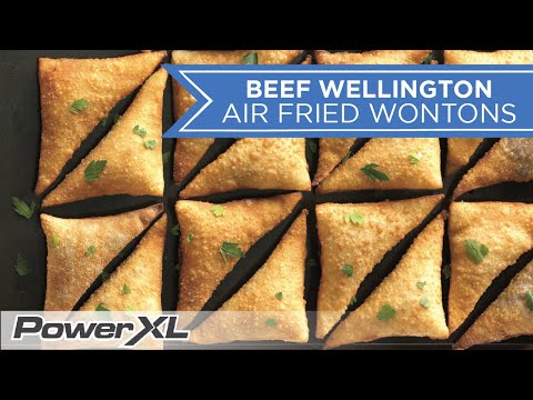Crispy Air Fried Wontons Stuffed with Beef Wellington Mixture | PowerXL Combo 12-in-1 Air Fryer