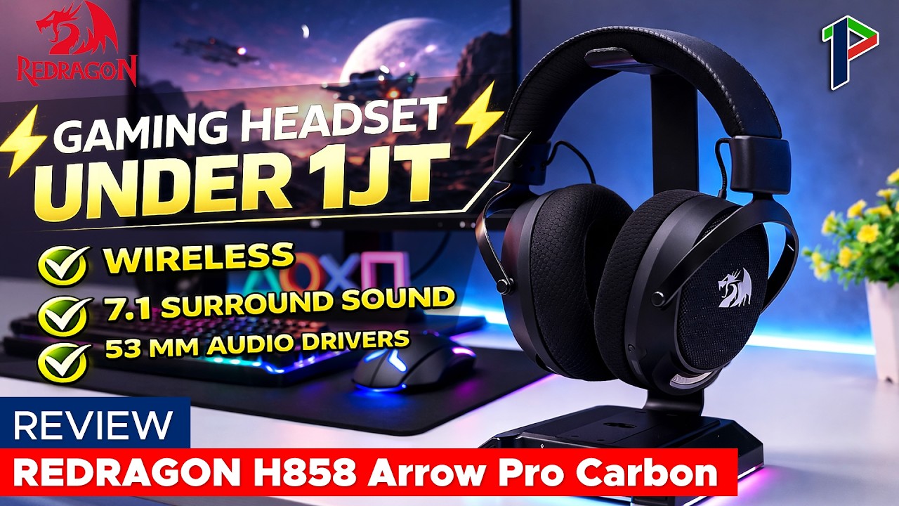 Redragon Arrow Pro Carbon H858 - Wireless Headset Gaming Premium Budget Pelajar - Review Indonesia
