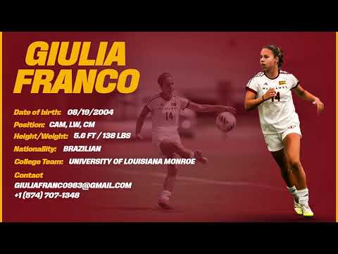 Giulia Franco (LW, CAM, CM,) - NCAA D1 - ULM / KZFC - Highlights Fall 24’/ Summer 25' / Fall 25'