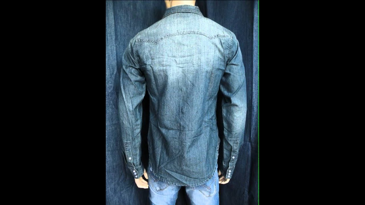 Watch Now Camicia Jeans Uomo Slim Fit Manica Lunga Camicia Jeans Uomo Slim Fit Manica Lunga