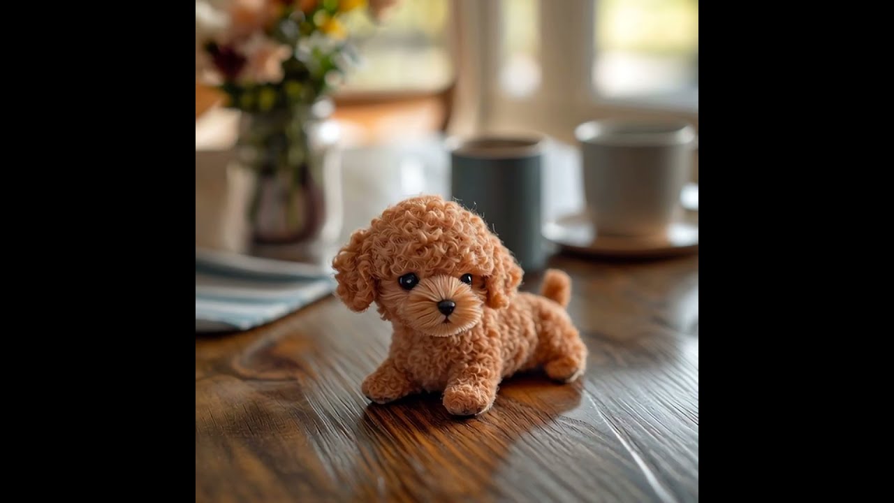 手乗りトイプードルがまるでぬいぐるみ！#shorts #AI生成