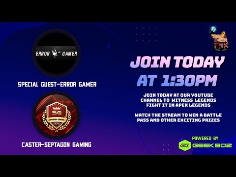 Apex Legends Cup Season 2 | Inaugural Match ft. Error Gamer | PLAYOFF 1 | Team Hyperion X | Geekboz