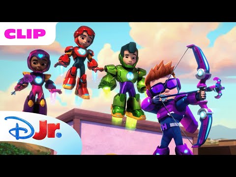 Marvel’s Iron Man and His Awesome Friends | The Iron Friends Meet Hawkeye | ‪@disneyjr