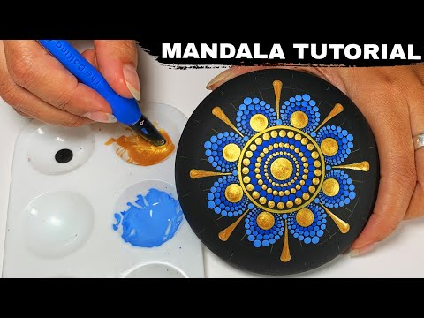 Dot Art Mandala Stone Painting Rocks Tutorial | How to Paint Mandala for Beginners Relaxing Video