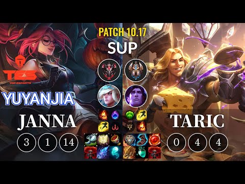 TES yuyanjia Janna vs Taric Sup - KR Patch 10.17