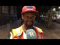 Stratenmakers Coolsingel 's nachts aan het werk