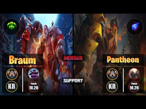 Challenger BRAUM [Guardian] (Support) VS  PANTHEON - Challenger KR Patch 10.20