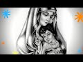 How to draw Lord Jesus and Mother Mary step by step ( Easy step by step drawing for beginners)