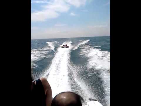Samarpita and Peter hit the Lake Michigan surf.