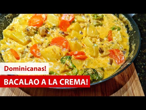 Como hacer BACALAO a la CREMA 🐟 🥦🥕🥔[CON VEGETALES] | Cocina Dominicana 🇩🇴