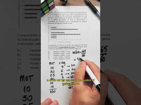 Questão enem 2023 Moda, média e mediana #enem2023 #correçãoenem #matematica