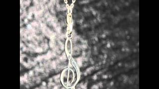925 Sterling Silver Treble Clef charm pendant music